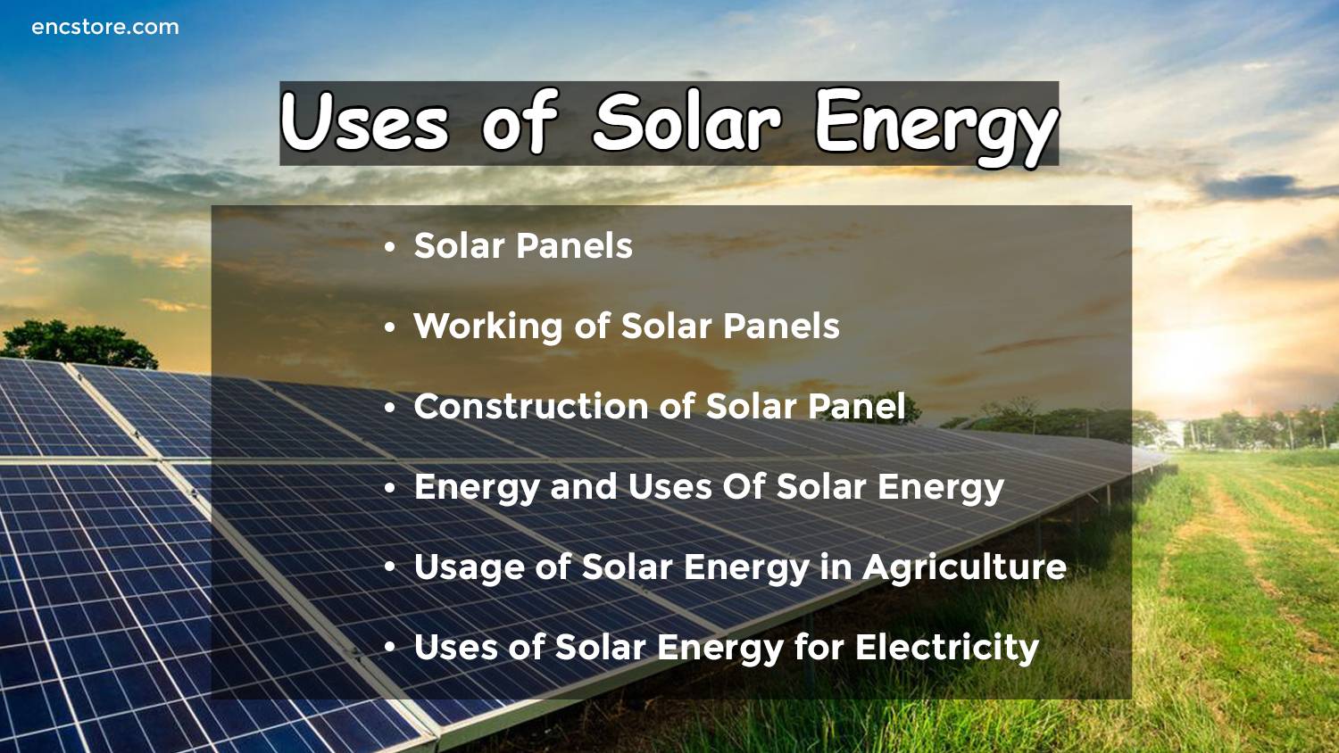 Uses Of Solar Energy In India