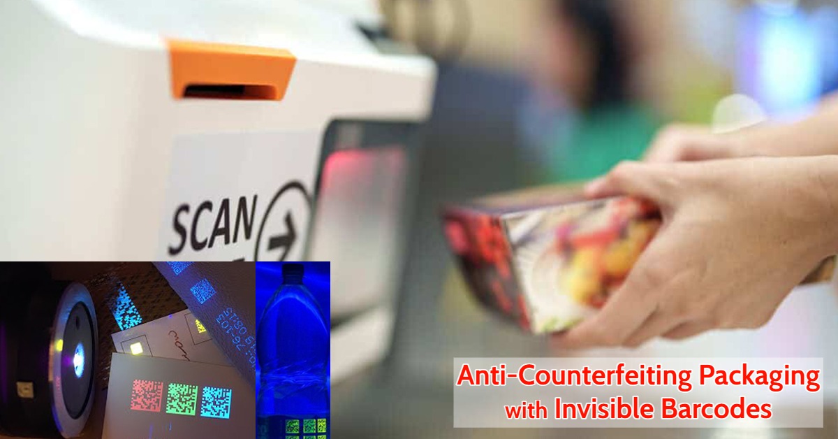 Anti-Counterfeiting Smart Packaging with Invisible Barcodes, invisible ink and nanomaterials