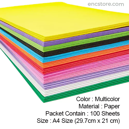 Colour Craft Paper A4 Size (Approx) Pack of 20